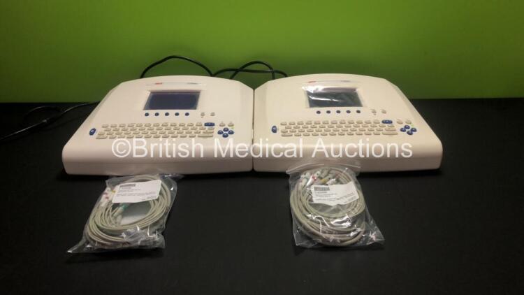 2 x Seca CT8000L ECG Machines with 10 Lead ECG Leads (Both Power Up)