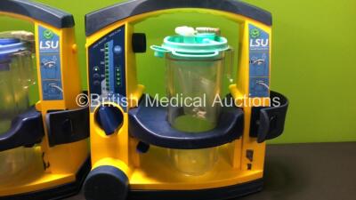 3 x Laerdal LSU Suction Units with 3 x Suction Cups and 3 x Lids (All Power Up) *78021069227 - 780909572389 - 78081354293* - 2