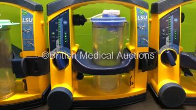 3 x Laerdal LSU Suction Units with 3 x Suction Cups and 3 x Lids (All Power Up) *78021069227 - 780909572389 - 78081354293* - 3