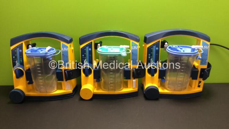 3 x Laerdal LSU Suction Units with 3 x Suction Cups and 3 x Lids (All Power Up) *78271469813 - 78252087378 - 78501361985*