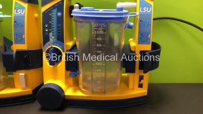 3 x Laerdal LSU Suction Units with 3 x Suction Cups and 3 x Lids (All Power Up) *78271469813 - 78252087378 - 78501361985* - 2