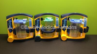 3 x Laerdal LSU Suction Units with 3 x Suction Cups and 3 x Lids (All Power Up) *78211468306 - 78271469755 - 78501362272*