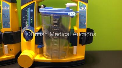 3 x Laerdal LSU Suction Units with 3 x Suction Cups and 3 x Lids (All Power Up) *78211468306 - 78271469755 - 78501362272* - 2