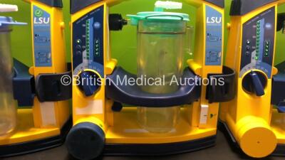 3 x Laerdal LSU Suction Units with 3 x Suction Cups and 3 x Lids (All Power Up) *78211468306 - 78271469755 - 78501362272* - 3