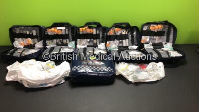 6 x Intubation Bags Containing Various Intubation Instruments