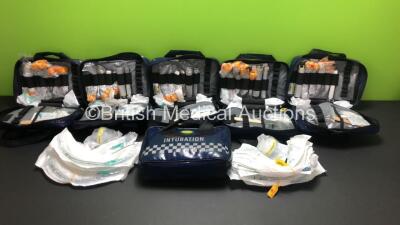 6 x Intubation Bags Containing Various Intubation Instruments