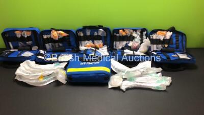 6 x Intubation Bags Containing Various Intubation Instruments