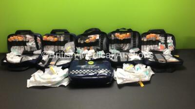 6 x Intubation Bags Containing Various Intubation Instruments