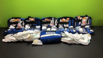 6 x Intubation Bags Containing Various Intubation Instruments