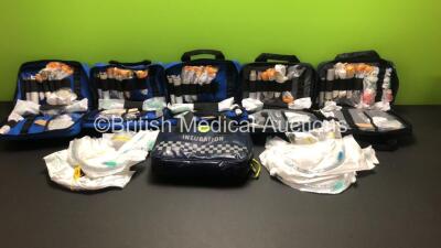 6 x Intubation Bags Containing Various Intubation Instruments