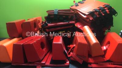 Large Quantity of Head Blocks, Neck Supports and Straps