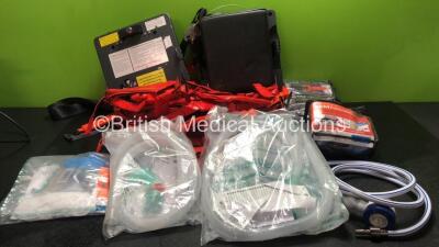 Mixed Lot Including Large Quantity of Straps, 2 x Toughbook Docking Stations, 3 x SAM Pelvic Slings. 1 x N2O Hose and 2 x Breathing Circuits