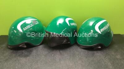 3 x Ambulance Helmets