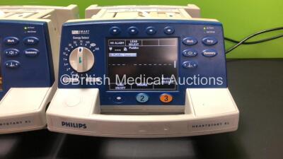 3 x Philips HeartStart XL Smart Biphasic Defibrillators with ECG and Printer Options (All Power Up When Plugged In) - 2