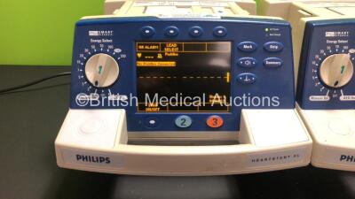 3 x Philips HeartStart XL Smart Biphasic Defibrillators with ECG and Printer Options (All Power Up When Plugged In) - 4