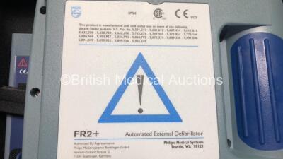 2 x Philips Heartstart FR2+ Defibrillators in Carry Cases with 2 x Batteries *Install Dates 09-2022 / 09-2023* (Both Power Up and Pass Self Test) *0203085838 - 0911891444* - 4
