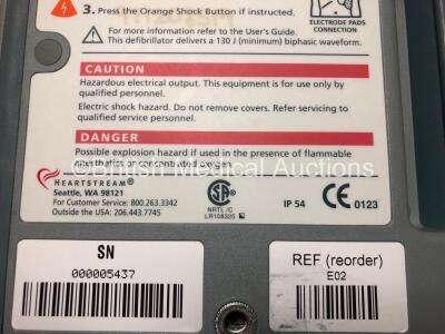 Job Lot Including 1 x Agilent HeartStream FR2 Defibrillator, 1 x Laerdal HeartStart FR2+ Defibrillator (Both Power Up and Pass Self Test) with 2 x Batteries *Install Dates 11-2021 - 06-2025* and 1 x ForeRunner HeartStream Semi Automatic Defibrillator with - 5