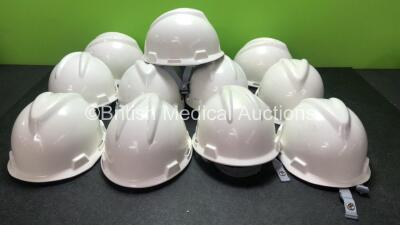 12 x White Safety Helmets