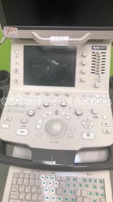 Toshiba Aplio 400 Ultrasound Scanner Model TUS-A400 (Hard Drive Removed-Keyboard Lock Broken and Missing Keyboard Keys-See Photos) * SN T5A14Z2133 * * Mfd 2014 * - 4