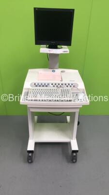 GE Case Stress Test Workstation with Monitor and Keyboard (Hard Drive Removed) * IR194 *