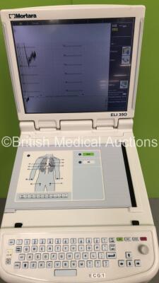 Mortara ELI 350 ECG Machine on Stand with 1 x 10-Lead ECG Lead (Powers Up) - 6