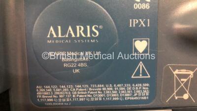 Job Lot Including 2 x Alaris PK Syringe Pumps (1 x Carefusion, 1 x Cardinal Health) and 2 x Alaris GH Syringe Pumps (1 x Carefusion, 1 x Cardinal Health) All Draw Power with 2 x Service Required and 2 x Alarms *18166 - 24530 - 800247840 - 800504938* - 7