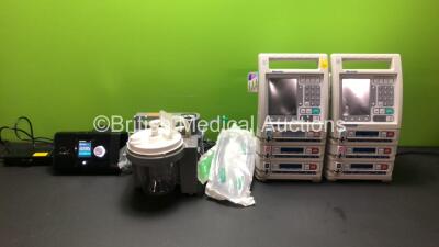 Mixed Lot Including 1 x ResMed AirSense 10 AutoSet with Power Supply (Powers Up) 1 x DeVilbiss Suction Unit with Power Supply and Accessories in Case and 2 x Baxter Colleague 3 CXE Infusion Pumps