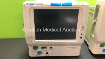 2 x Fukuda Denshi DS-7100 Patient Monitors (1 x Powers Up with Touch Screen Not Working, 1 x No Power) - 3