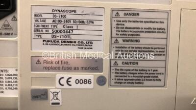 2 x Fukuda Denshi DS-7100 Patient Monitors (1 x Powers Up with Touch Screen Not Working, 1 x No Power) - 4