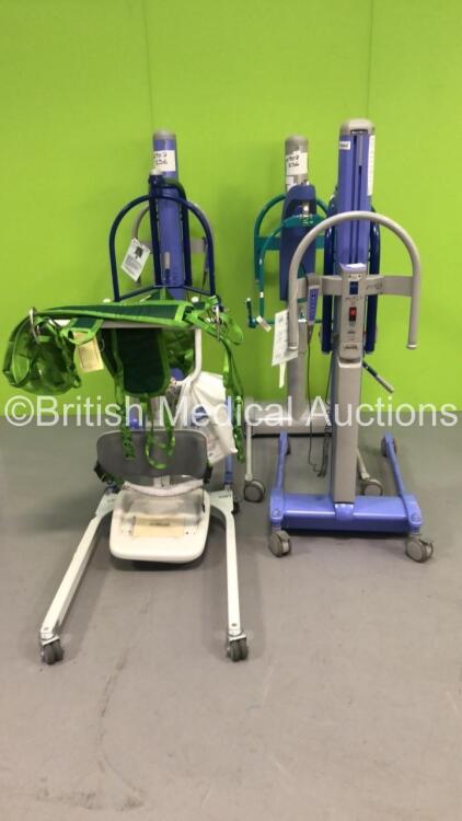 Job Lot of Patient Hoists Including 3 x Arjo MaxiMove Electric Patient Hoists with 2 x Controllers and 1 x Liko Sabina II Comfort Electric Patient Hoist with Sling and Controller (2 x Suspected Flat Batteries, 2 x Unable to Test Due to No Batteries) * SN