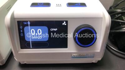 Job Lot Including 3 x DeVilbiss Blue Auto Plus CPAP Units with Power Supplies (All Power Up) 6 x DeVilbiss SleepCubes (2 x Standard, 2 x Standard Plus, 2 x AutoPlus) and 1 x Fisher&Paykel MR850AEK Humidifier *Mfd 2019* (All Power Up) - 2