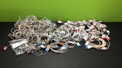 Job Lot of Patient Monitor Leads Including GE T1-T2, GE IP1-IP2, GE SpO2 and ECG