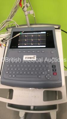 GE MAC 1600 ECG Machine on Stand with 1 x 10-Lead ECG Lead (Powers Up) * SN SDE13060087NA * * Mfd 2013 * - 2