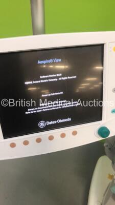 Datex-Ohmeda Aespire View Anaesthesia Machine Software Version 06.20 with Bellows,Absorber and Hoses (Powers Up) * SN APHP00459 * - 3