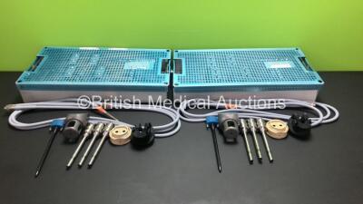 2 x da Vinci (S) Accessories Sets for Robotic Surgery in 2 x Metal Trays (See Photos For Contents)