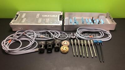 Job Lot of da Vinci (S) Accessories for Robotic Surgery in 2 x Metal Trays (See Photos For Contents)