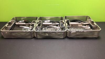 3 x Micro GD678 Handpiece with 3 x GD450M Attachments and 3 x GD672 Cables in Metal Trays *