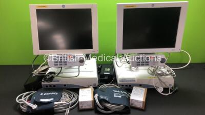 Job Lot Including 3 x GE Solar 8000i Patient Monitoring Systems with 2 x MD15R Monitors, 1 x MD15 Monitor, 3 x Power Supplies and Leads Including 3 x ECG Leads, 3 x SpO2 Finger Sensors and 3 x NBP Leads with Cuffs (Only 2 x Pictured) *SE408080557GA - SBL0