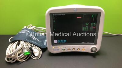 GE Dash 4000 Patient Monitor Including ECG, NBP, CO2, BP1, BP2, SpO2, Temp/co and Printer Options with 1 x ECG, 1 x SpO2, 1 x NBP Lead with Cuff, 1 x Finger Sensor (Powers Up) *DSH05282598GA*