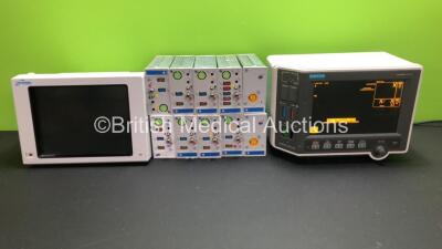 Job Lot Including 1 x Spacelabs Patient Monitor (Unknown Model with Damaged Power Button) with 10 x Various Modules and 1 x Marquette Hellige Eagle 3000 Patient Monitor (Powers Up) *101001816 - NA*