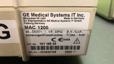 2 x GE Marquette MAC 1200 ECG Machines (Both Power Up) *101038337 - 101-042138* - 4