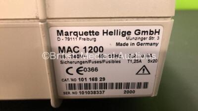 2 x GE Marquette MAC 1200 ECG Machines (Both Power Up) *101038337 - 101-042138* - 8