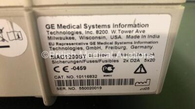 2 x GE Marquette MAC 1200 ST ECG Machines (Both Power Up) *550038026 - 550020019* - 4