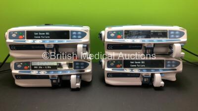 4 x Carefusion Alaris CC Guardrails Plus Syringe Pumps (All Power Up with 2 x Alarms) *135039134 - 135039138 - 135035444 - 135035451*