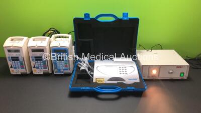 Mixed Lot Including 1 x Richard Wolf 4200 LP Light Source (Powers Up) 1 x Vitalograph Alpha Model 6000 Spirometer with Accessories In Case (Powers Up) 3 x Graseby 505 Modular Infusion Pumps *024153 - AL 26465 - 300200467*