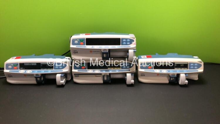 3 x Carefusion and 1 x Cardinal Health Alaris GH Syringe Pumps (All Power Up with 1 x Blank Screen)