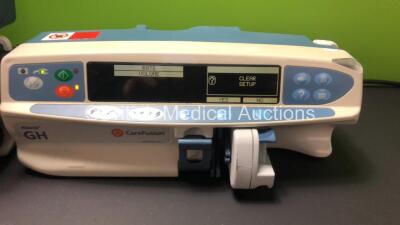 3 x Carefusion and 1 x Cardinal Health Alaris GH Syringe Pumps (All Power Up with 1 x Blank Screen) - 2