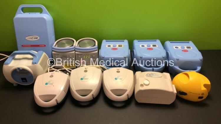 Job Lot Including 2 x Fisher & Paykel MR850AEK Respiratory Humidifiers (1 x No Power, 1 x Error 20) and 10 x Nebulisers Including 3 x Medix Actineb and 3 x AirMed 1000 *GL*