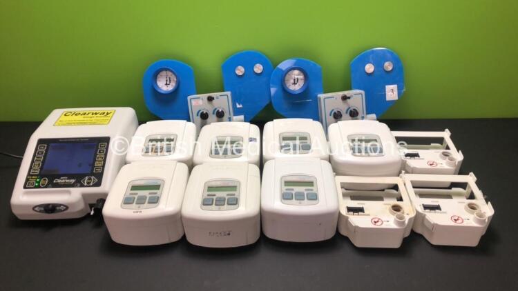 Job Lot Including 1 x B & D Electromedical Nippy Clearway Cough Assistor (Powers Up) 7 x DeVilbiss Sleepcubes (4 x Standard, 1 x Standard Plus, 2 x AutoPlus) with 3 x Humidifiers and 2 x Vital Signs Vital Flow 100 Flowmeter