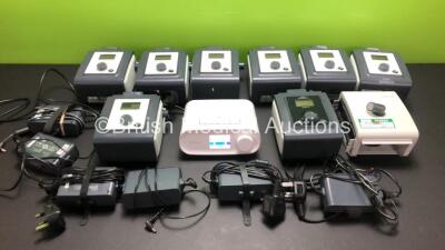 7 x Philips Respironics REMstar Pro C-Flex+ CPAP Units, 1 x Philips Respironics BiPAP ST Unit with 7 x Power Supplies and 1 x Philips Respironics DreamStation *Mfd 2016* (Powers Up with Stock Power Supply - Not Supplied)